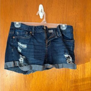 Denim Blue Women's Distressed Shorts